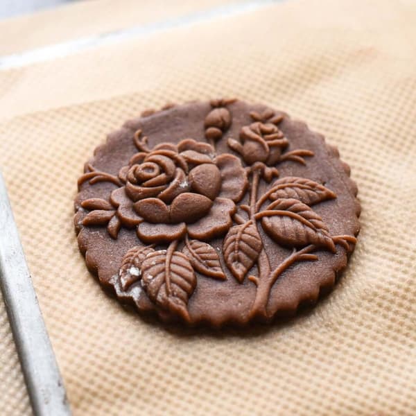 Keksileima Rose Cookie Mold Biscuit Press Stamp