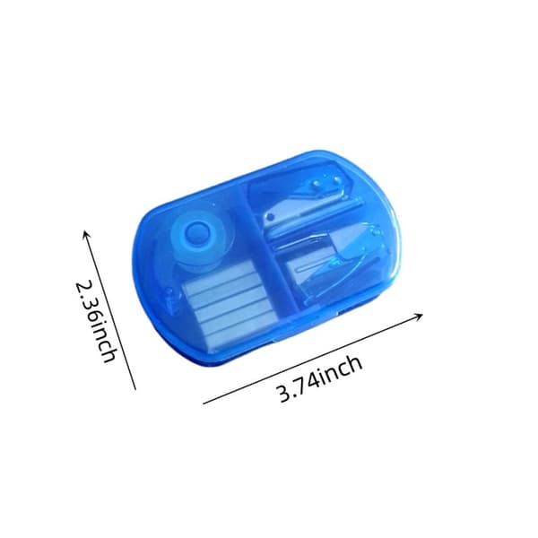 Blå Mini Kontorrekvisita Sett Mini Portable Case Mini Blue