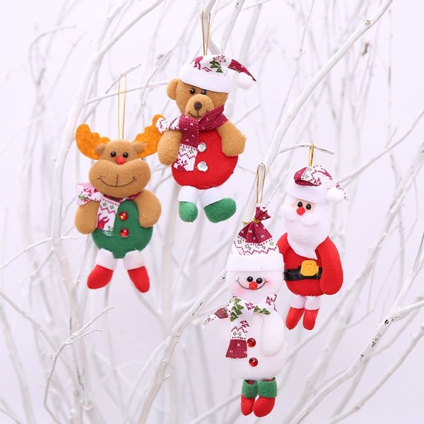 4st Xmas Tree Hängande Jul Plysch Doll Ornaments SANTA SANTA