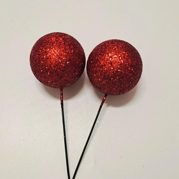 20stk Ball Cake Topper Kake dekorasjon RØD red