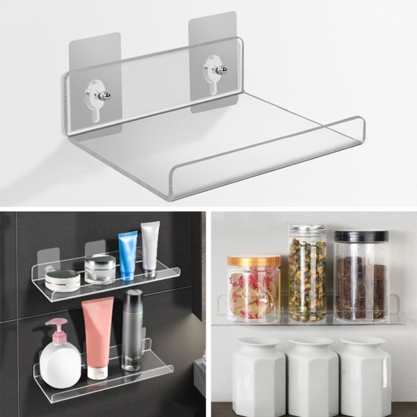 Badrum Transparent Hylla Förvaringsställ 20X10CMFLAT PLAT 20x10cmFlat