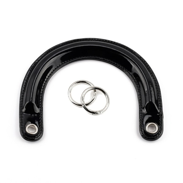 Löstagbara väskhandtag PU-läderhandtag SVART black
