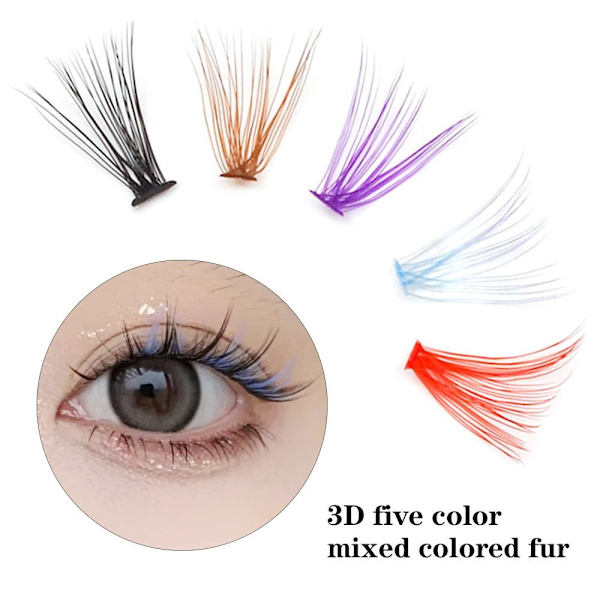 Färgade fransar Fluffy Mink Lashes Fransar med färg