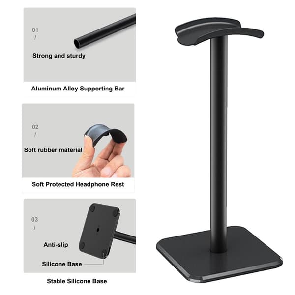 Hodetelefonstativ Desktop Headset Holder SØLV silver