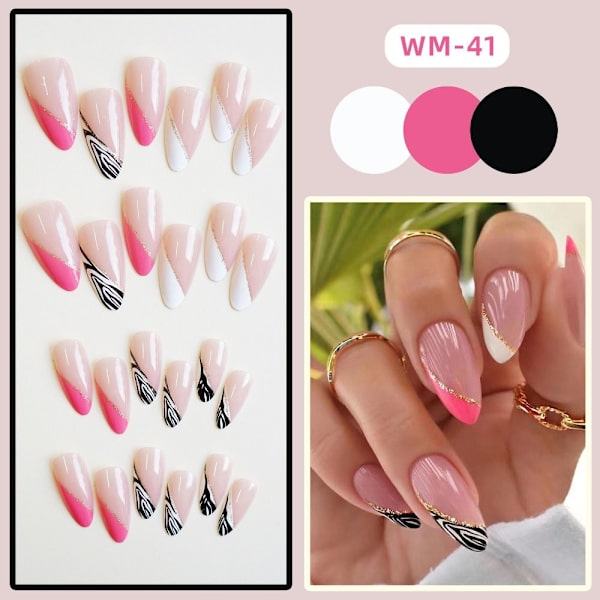 Almond Fake Nails tekokynnet 3 3 3