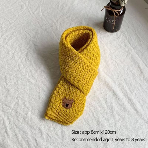 Børne tørklæde strikket sjal GULT yellow