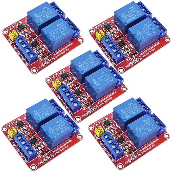 5 STK relémodul 2-kanals relémodul bryter relémodul