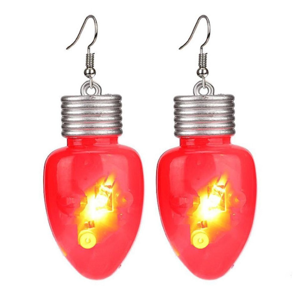 Jul LED Flash Øreringe Glødende Øreringe RØD Pære RØD Pære Red bulb