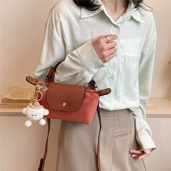Fashion Bag Nylon Dumplings Bag Single Shoulder Crossbody Bags brown&white
