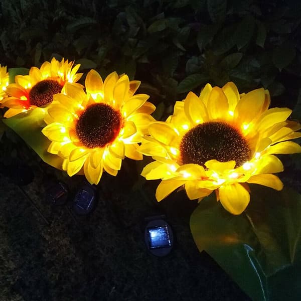 Auringonkukan valo puutarha aurinkolamppu maisemavalot 2pcs