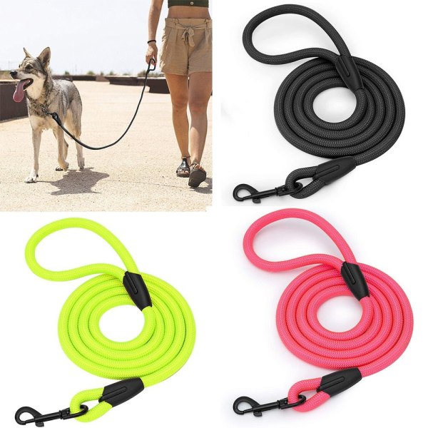 Kæledyr Traction Rope Dog Training Leash SORT black