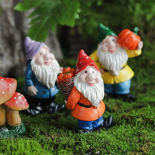 2 STK Mini Gnome Figurer Miniatyr Dverger Statue 5 5 5