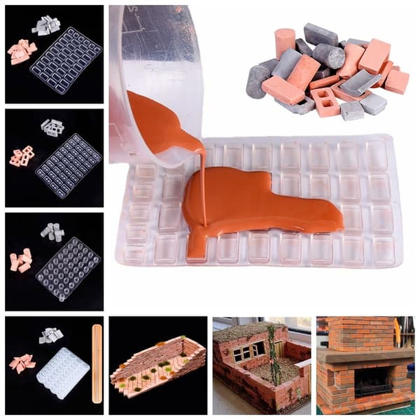 Mini murstein silikonform flisemodellform 3 3