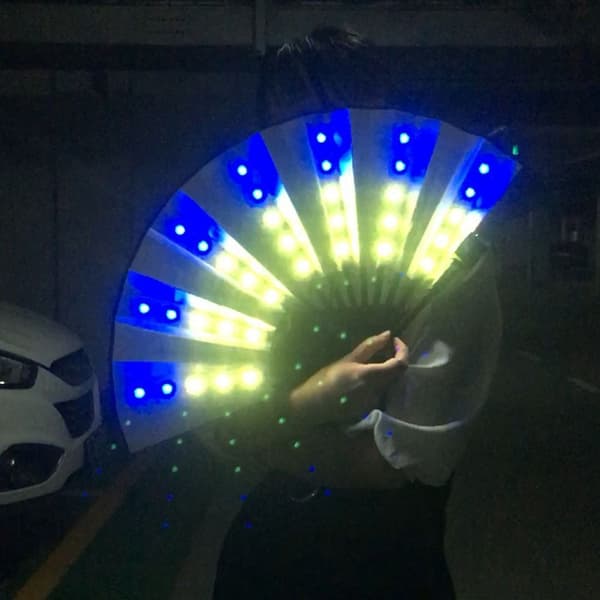 LED glødende blæser Lysende foldeblæser LED papirventilator