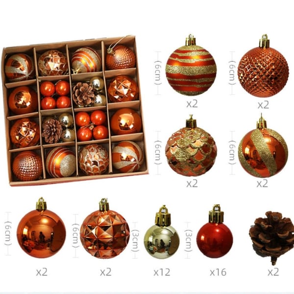Julgranshängande bollar Xmas Ball 44ST SET D 44ST SET D 44pcs set D