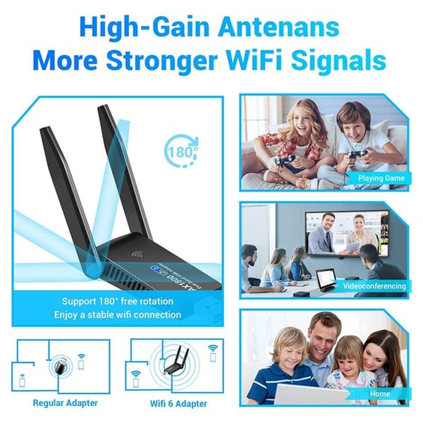 WIFI 6 Adapter Netværkskort 1800Mbps