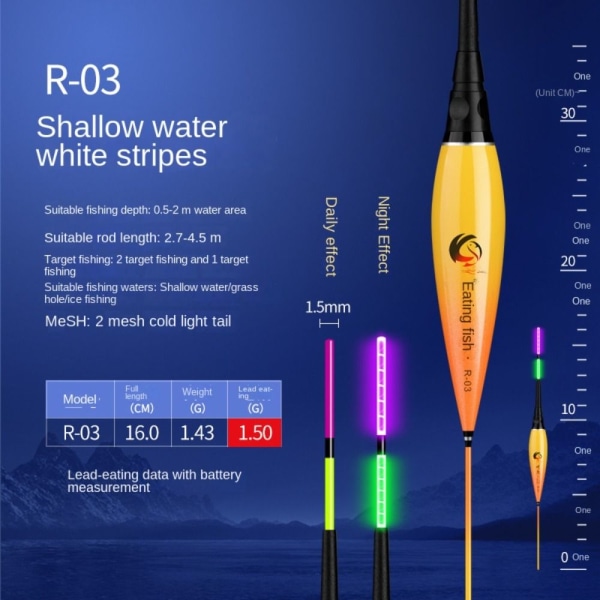 Elektronisk fiskeflåte Light Float R-03 R-03 R-03