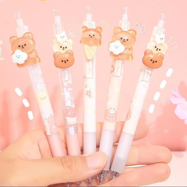 6 STK/Sæt Tryk Neutral Pen Signatur Pen 4 STK-RANDOM 4 STK-RANDOM 4PCS-Random
