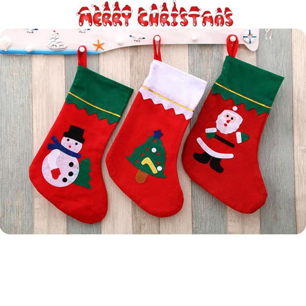 4 st Julstrumpa Dekoration Socka VIT white