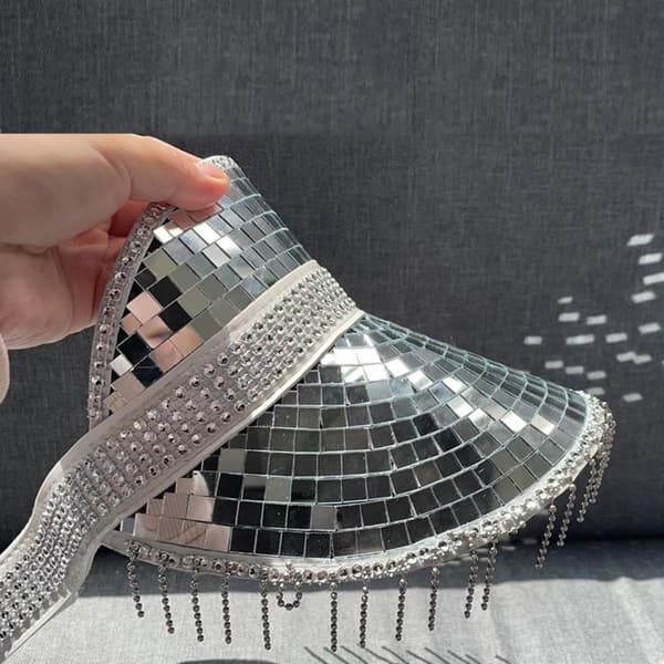 Disco-koristehatut visiirit hopea silver