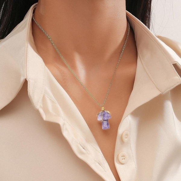 Healing Crystal Halsband Svamphalsband 2 2 2