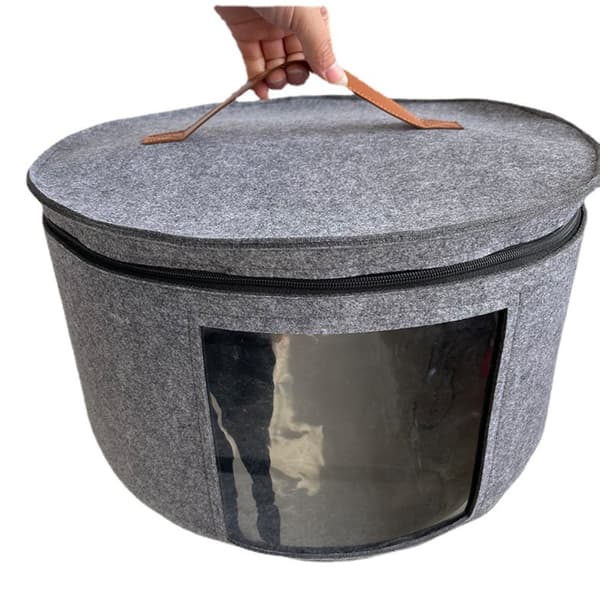 Filt Hat Box Hat Cases Hat Oppbevaringsbinger gray