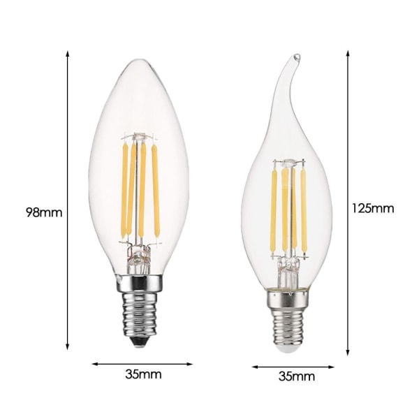 LED-glödlampa Vintage Lampa 2W POINTED E14 2W POINTED E14 2W Pointed E14