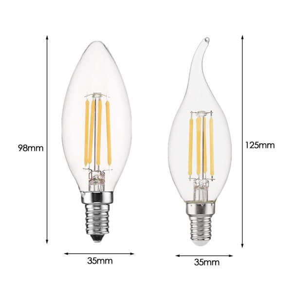 LED lyspære Vintage Pære 6W SPETTE E14 6W SPETTE E14 6W Pointed E14
