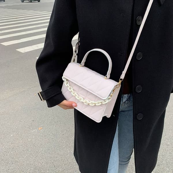 Rutig Axelväska Crossbody Väskor KAFFE coffee