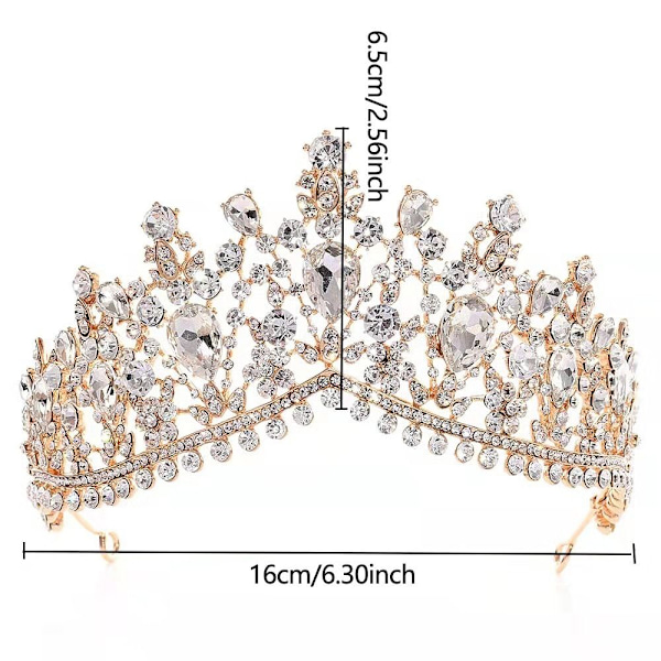 Crystal Water Drop Crowns Rhinestone Tiara Crown GREEN Green
