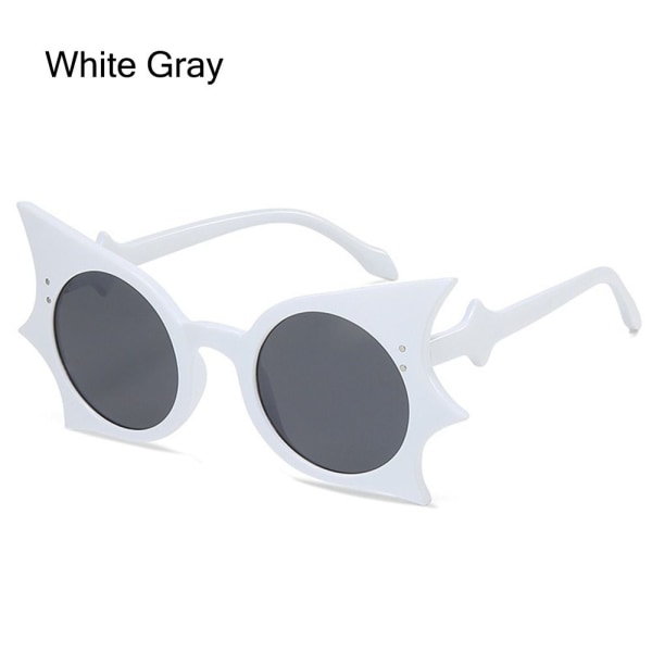 Fladdermusformade solglasögon Halloweenglasögon VIT GRÅ VIT GRÅ White Gray