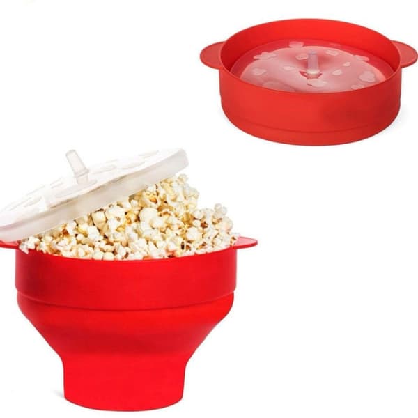 2PCS Silikon Popcorn Bowl Popcorn Popper Maker Mikrovågsugn