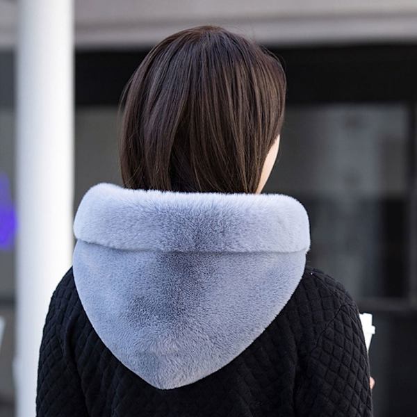 Integrert Cap Skjerf Beanie Hat Skjerf GRÅ Grey