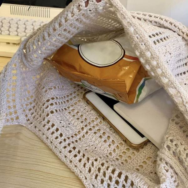 Axelväskor Virkad väska APRIKOS apricot