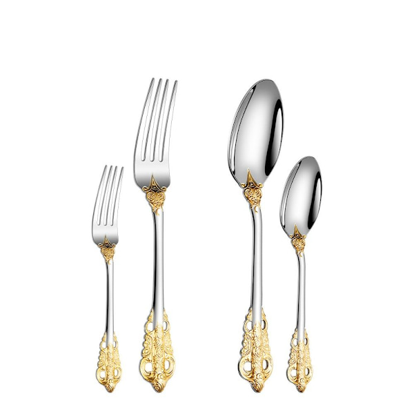 4 kpl ruostumatonta terästä Retro astiasto ruostumatonta set small spoon