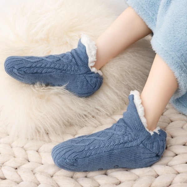 V-Mouth Fluffy Slipper Socks Varma strumpor NAVY BLUE 26CM(40-43)M M Navy Blue 26cm(40-43)M-M