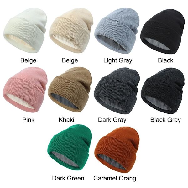 Lue Hatt Beanie med mansjett SVART GRÅ SVART GRÅ Black Gray