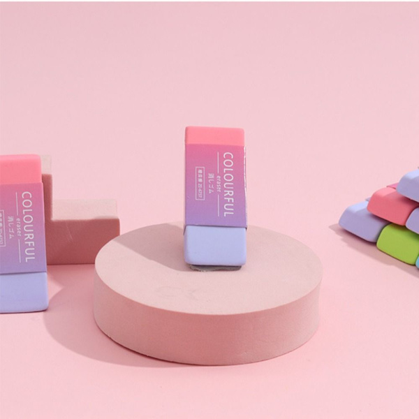 Dobbeltfarvet viskelædere Papir-gummikorrektionsværktøj Random Color