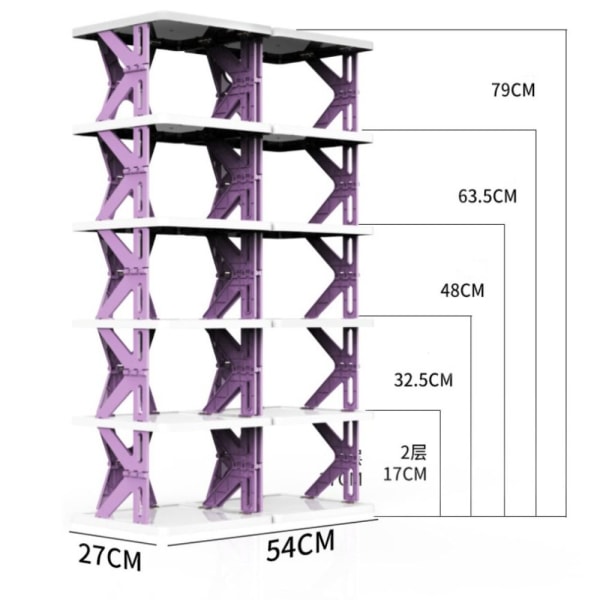 Sammenfoldelige skostativer Skoskabe LILLA 6 LAG LILLA 6 Purple 6 layers