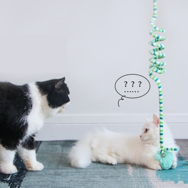 2 Stk Scratch Rope Cat Stick Interactive Cat Hængelegetøj RØD Red