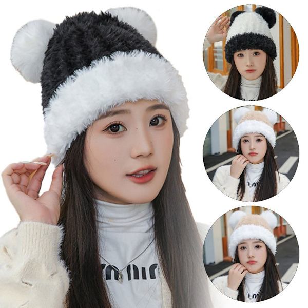 Faux Fur Beanies Hattu Neulottu Cap VALKOINEN white