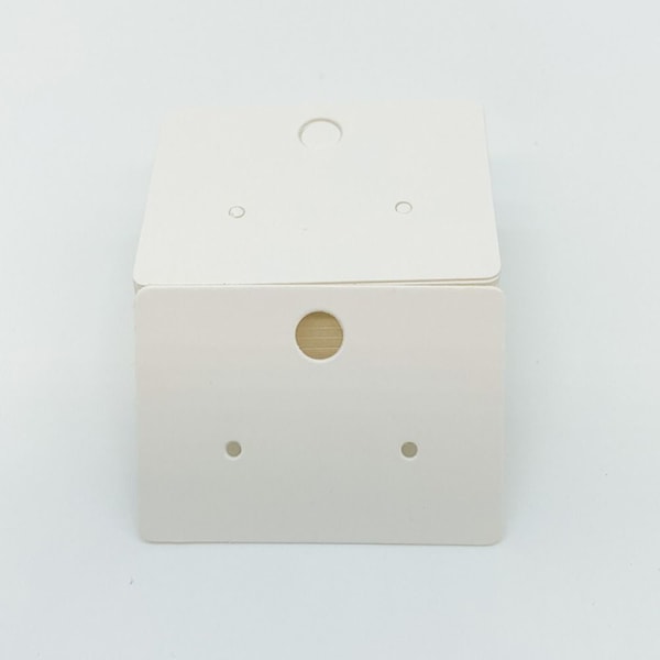 200 kpl korvakoru näyttökortit korvanappien pidike VALKOINEN 4,5 x 3,2 cm white 4.5x3.2cm