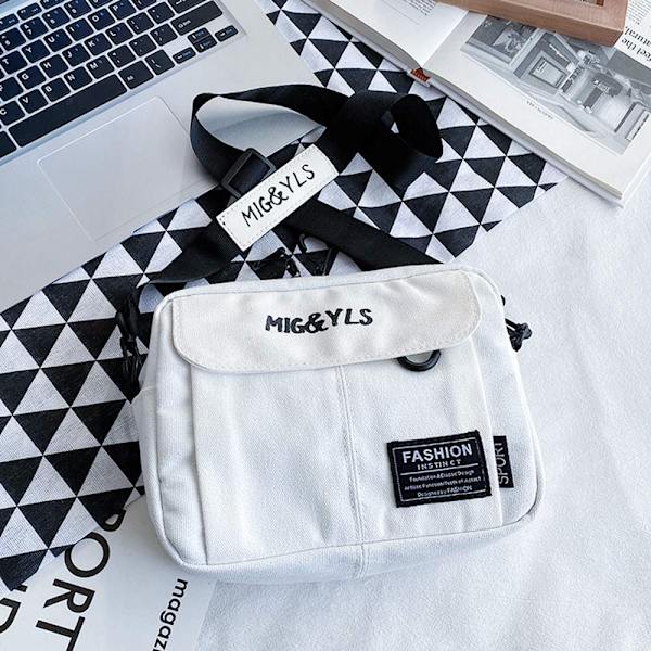 Damaxelväska Casual Tote Bag Canvas Handväskor VIT white