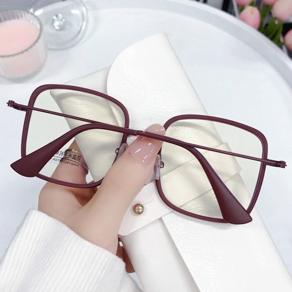 Anti-Blue Light Glasses Square Eyeglasses BEIGE Beige