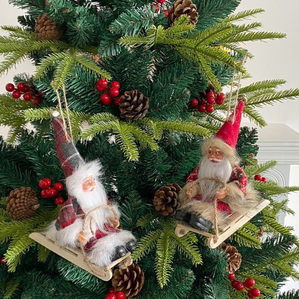 Sittande släde Santa Claus Juldocka Figuriner 3 3 3