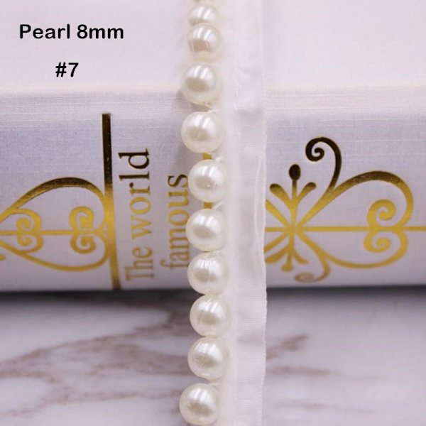 Håndsyet Pearl Pearl Braid Lace Ribbon 7 7