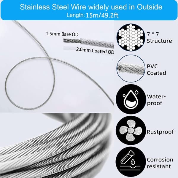 Wire Trellis Kit Kabler Wire Rope Kit String Light Hanging Kit