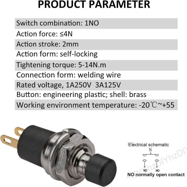12ST Mini Circular Push Button Switch Momentary Switch