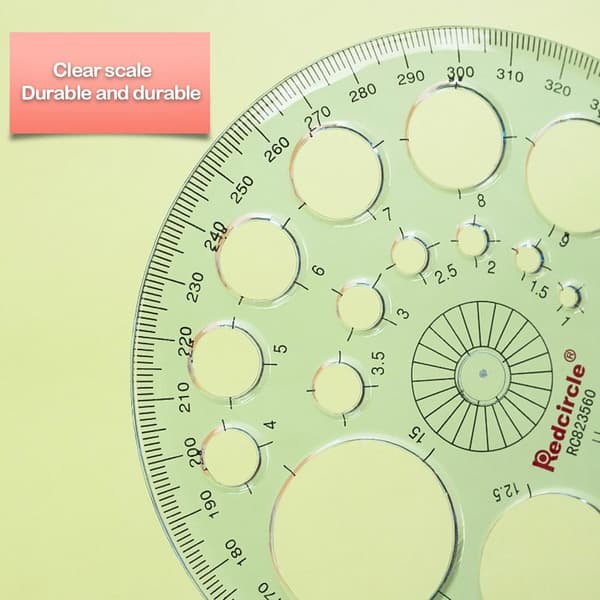 2st cirkulär ritmall Multifunktionslinjal Geometrisk 2PCS