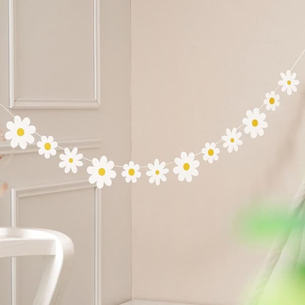 2Pack White Daisies Pull Flowers Krysantemumflagg White